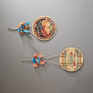 2 pc Fall Autumn wall door  decor